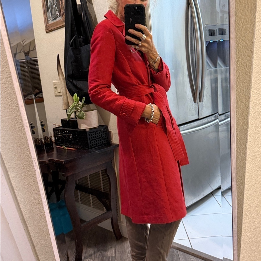 BCBG Max Azria Red trench coat